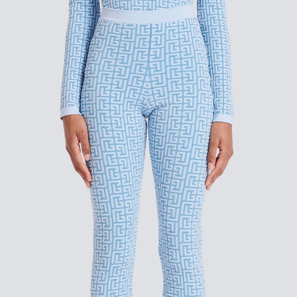 Balmain Knit Women's Knit Leggings with monogram (SIZE Medium /40 EU)